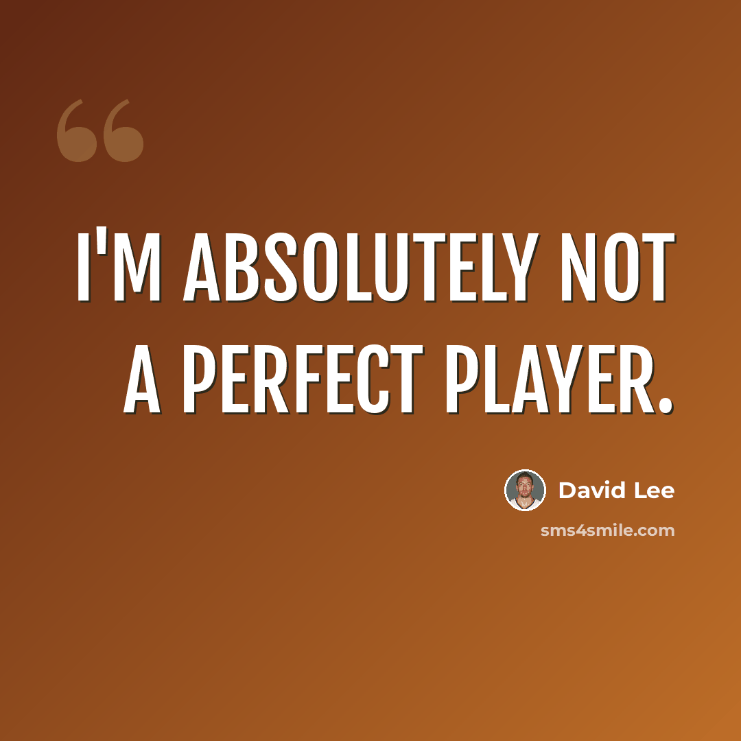 “I'm absolutely not a perfect player.” quote by David Lee