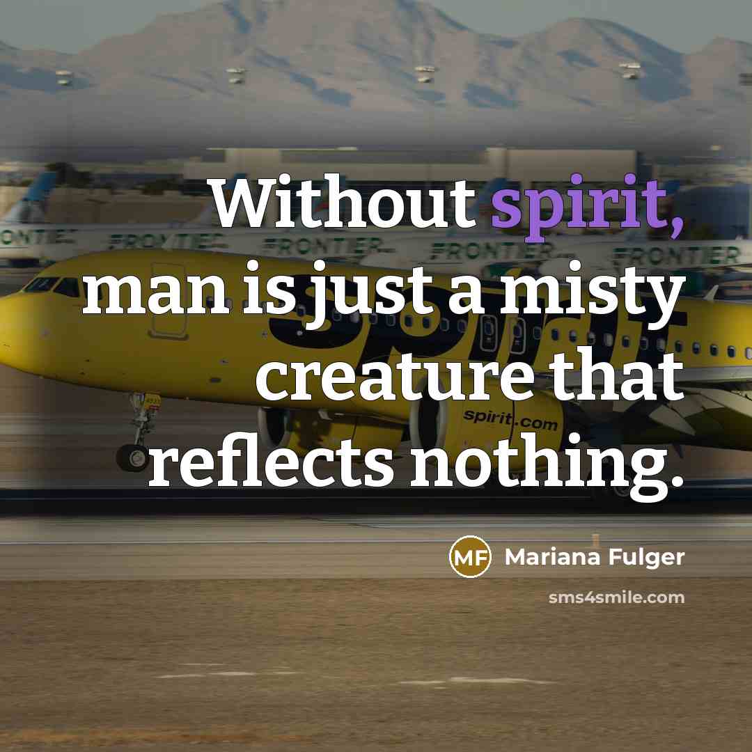“Without spirit, man is just a misty creature that reflects nothing.” quote by Mariana Fulger