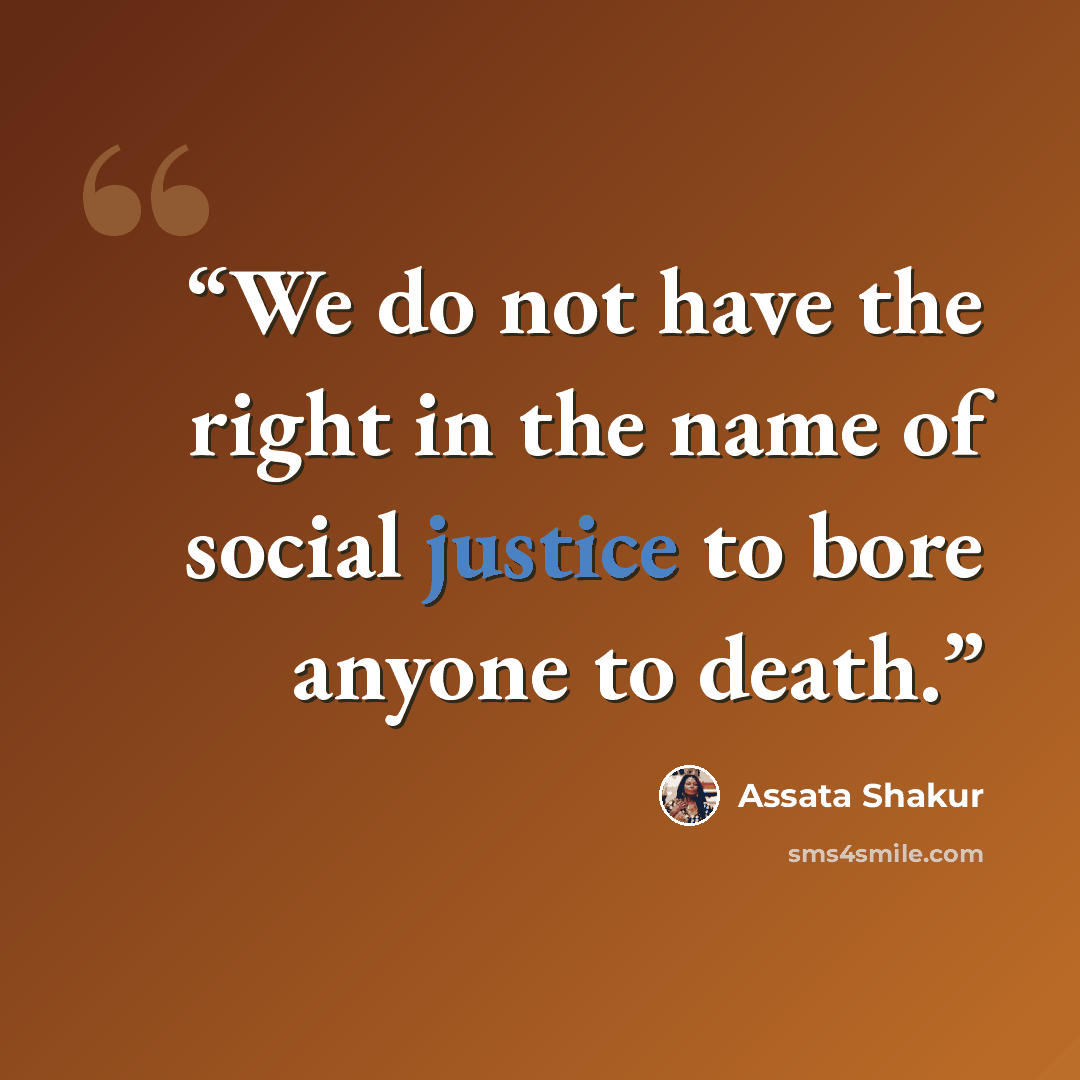 “We do not have the right in the name of social justice to bore anyone to death.” quote by Assata Shakur