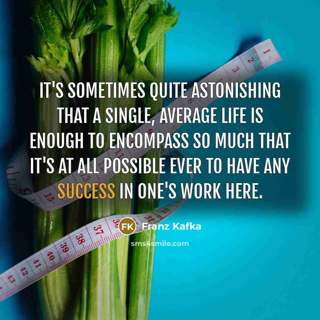 “It's sometimes quite astonishing that a single, average life is enough to encompass so much that it's at all possible ever to have any success in one's work here.” quote by Franz Kafka