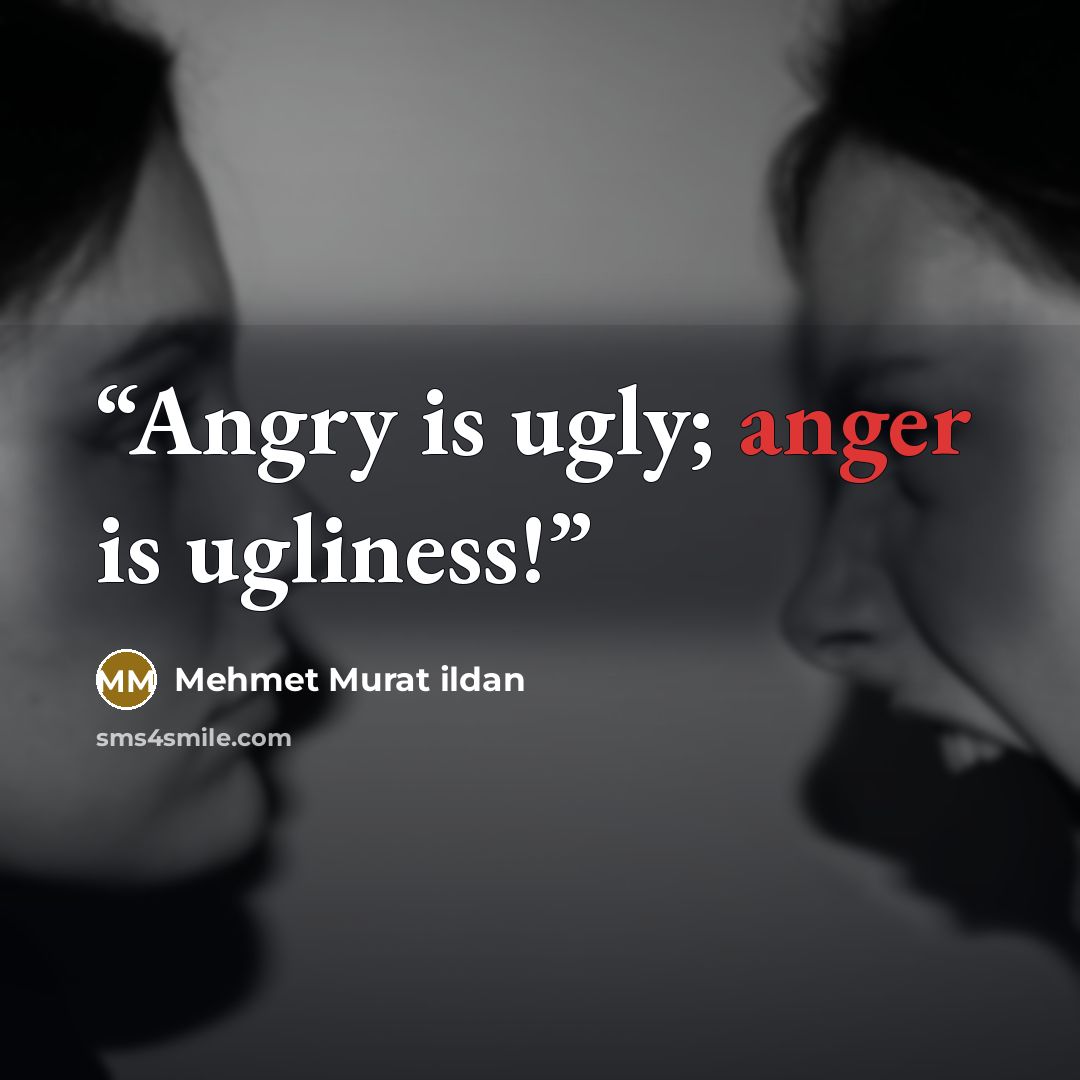 “Angry is ugly; anger is ugliness!” quote by Mehmet Murat ildan