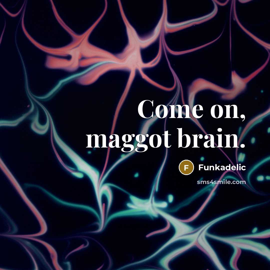 “Come on, maggot brain.” quote by Funkadelic