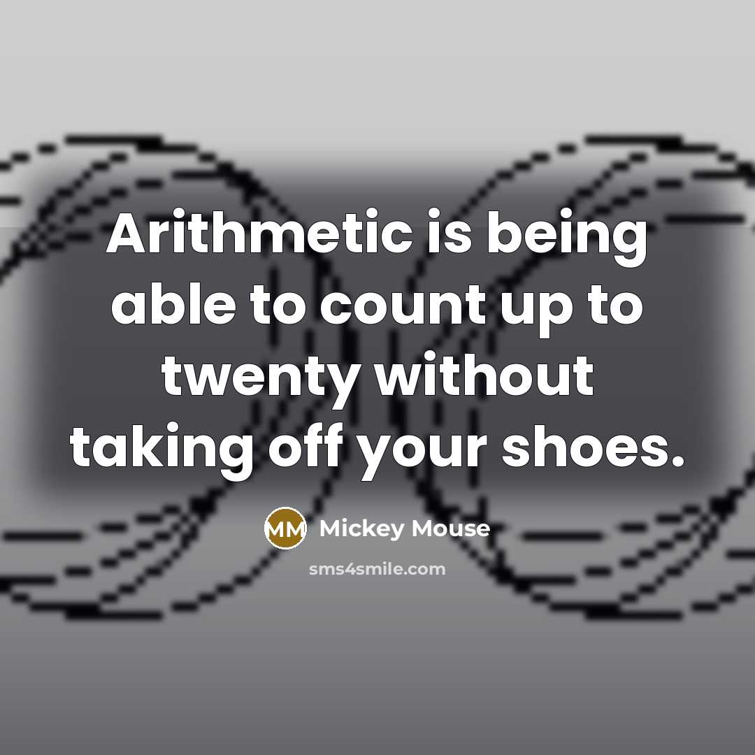 “Arithmetic is being able to count up to twenty without taking off your shoes.” quote by Anonymous