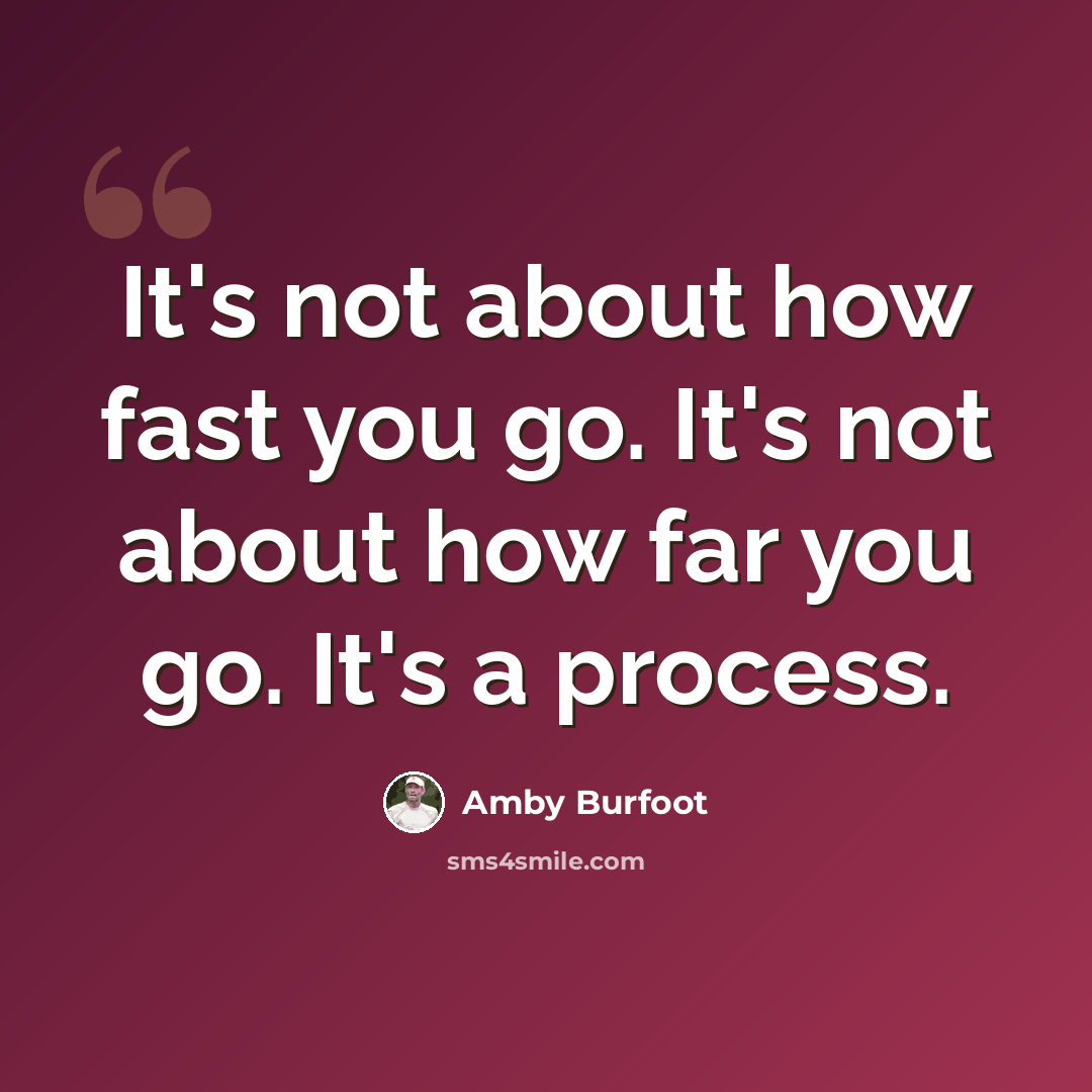 “It's not about how fast you go. It's not about how far you go. It's a process.” quote by Amby Burfoot