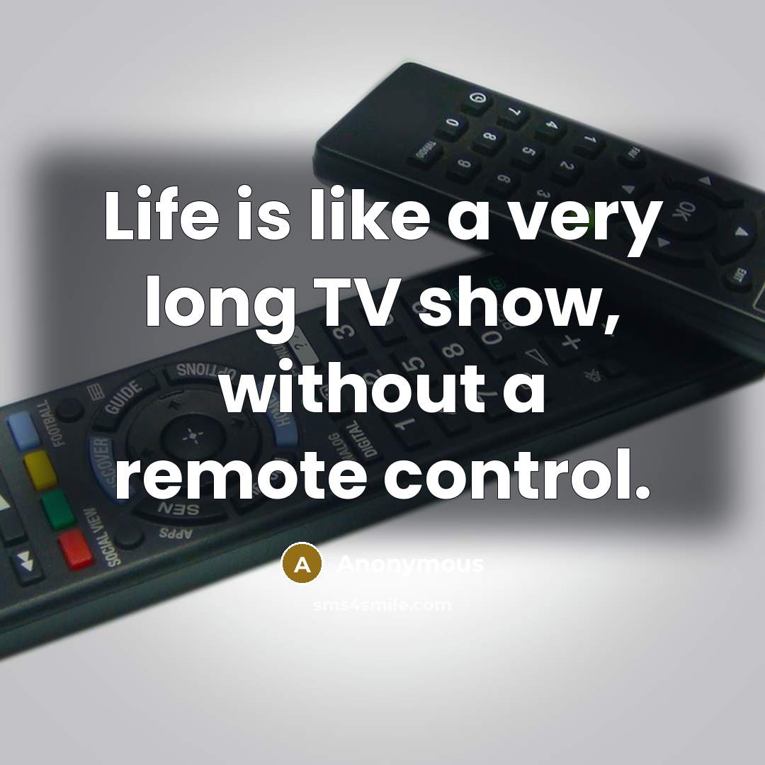 “Life is like a very long TV show, without a remote control.” quote by Anonymous