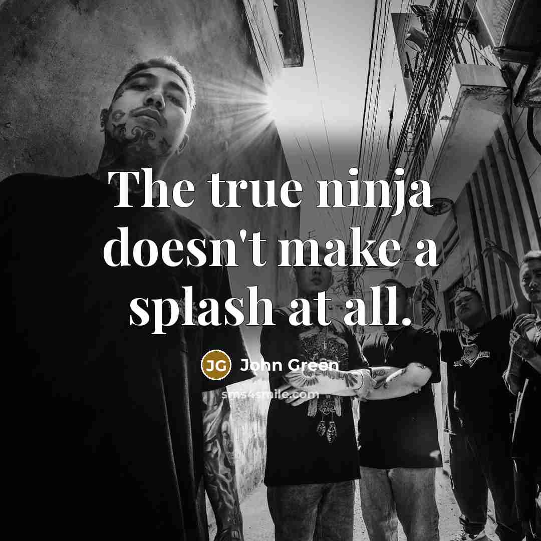 “The true ninja doesn't make a splash at all.” quote by John Green