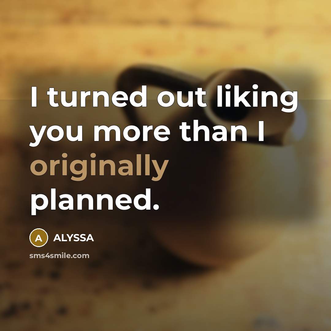 “I turned out liking you more than I originally planned.” quote by ALYSSA