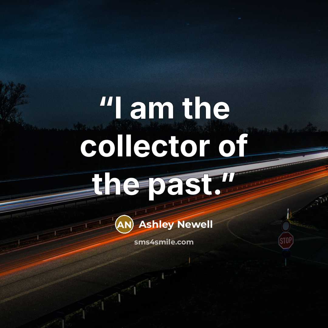 “I am the collector of the past.” quote by Ashley Newell