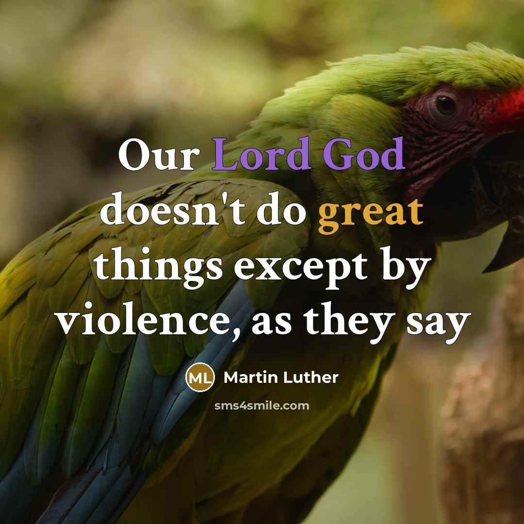 “Our Lord God doesn't do great things except by violence, as they say” quote by Martin Luther