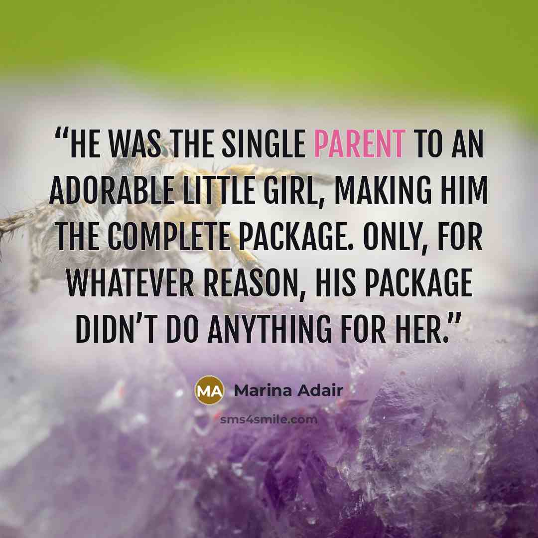 “he was the single parent to an adorable little girl, making him the complete package. Only, for whatever reason, his package didn’t do anything for her.” quote by Marina Adair
