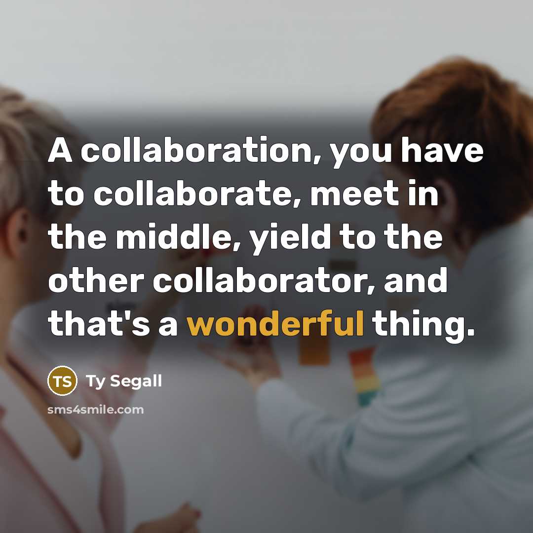 “A collaboration, you have to collaborate, meet in the middle, yield to the other collaborator, and that's a wonderful thing.” quote by Ty Segall