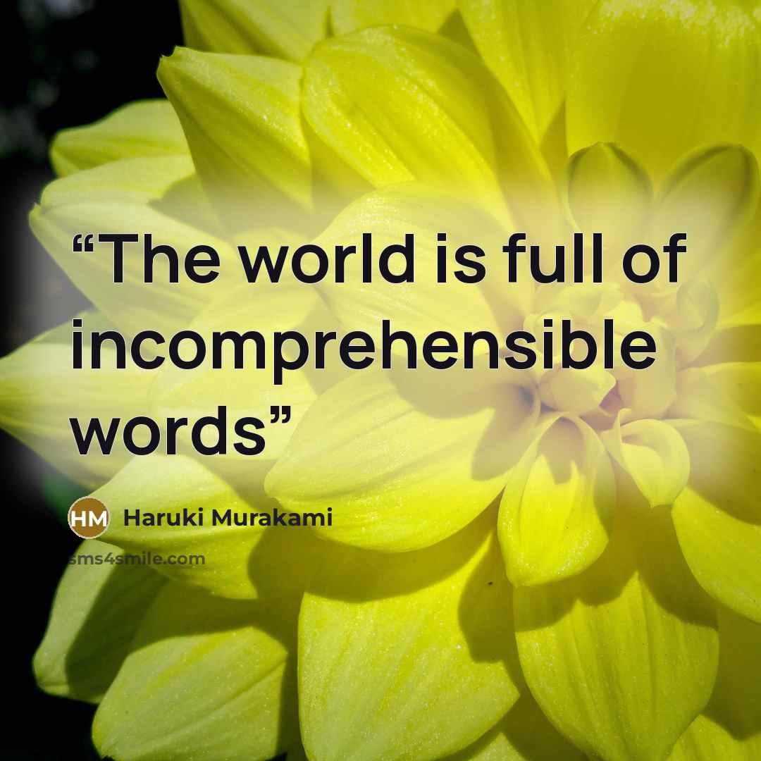 “The world is full of incomprehensible words” quote by Haruki Murakami