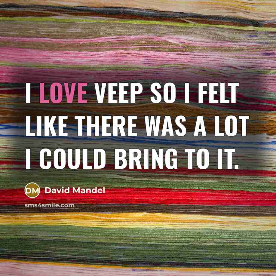 “I love Veep so I felt like there was a lot I could bring to it.” quote by David Mandel