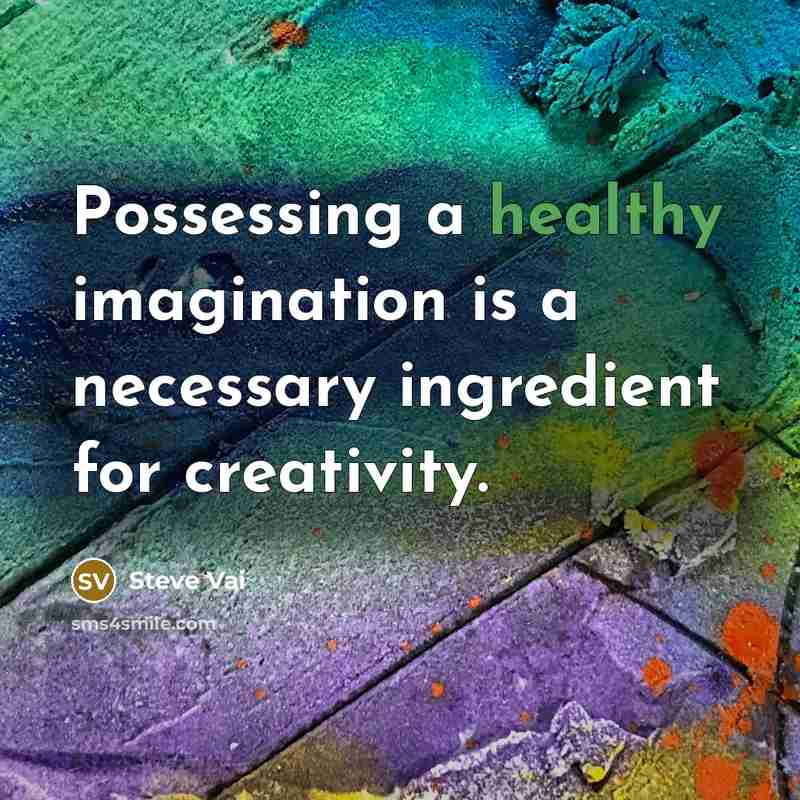 “Possessing a healthy imagination is a necessary ingredient for creativity.” quote by Steve Vai