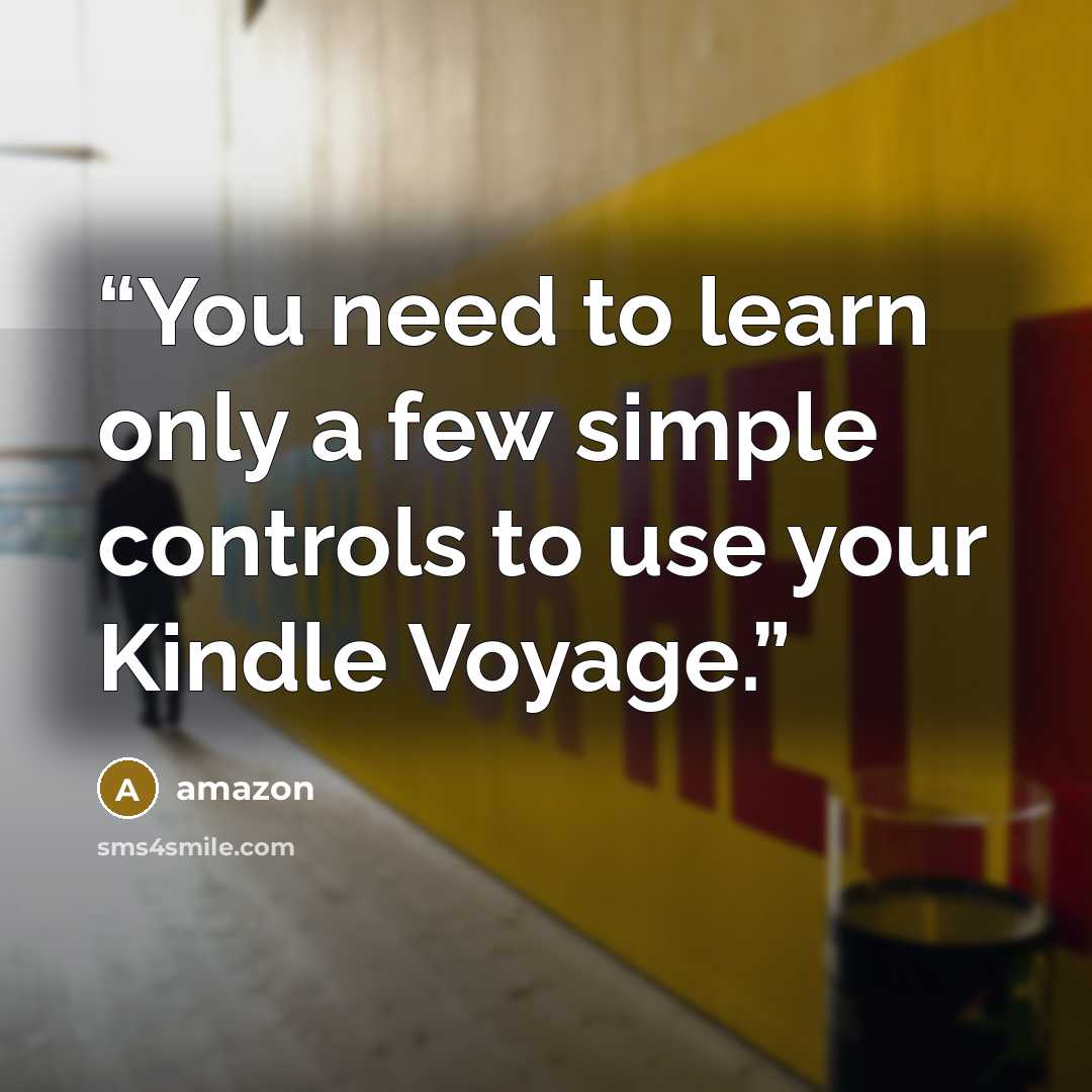 “You need to learn only a few simple controls to use your Kindle Voyage.” quote by Amazon