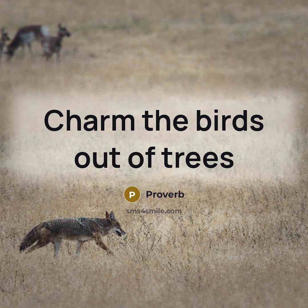 “Charm the birds out of trees” quote by Proverb