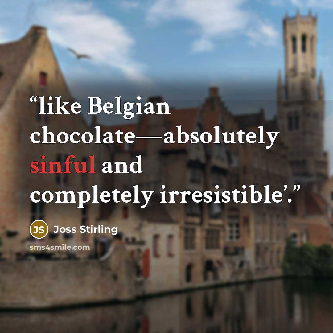“like Belgian chocolate—absolutely sinful and completely irresistible’.” quote by Joss Stirling