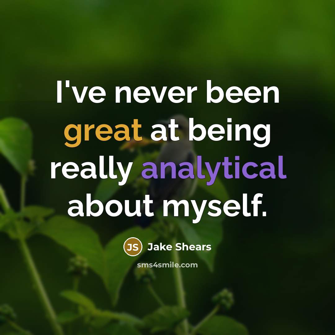 “I've never been great at being really analytical about myself.” quote by Jake Shears