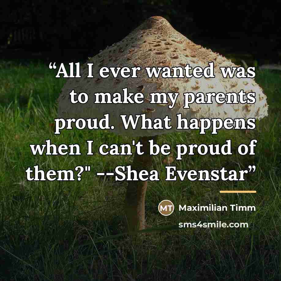 “All I ever wanted was to make my parents proud. What happens when I can't be proud of them?" --Shea Evenstar” quote by Maximilian Timm