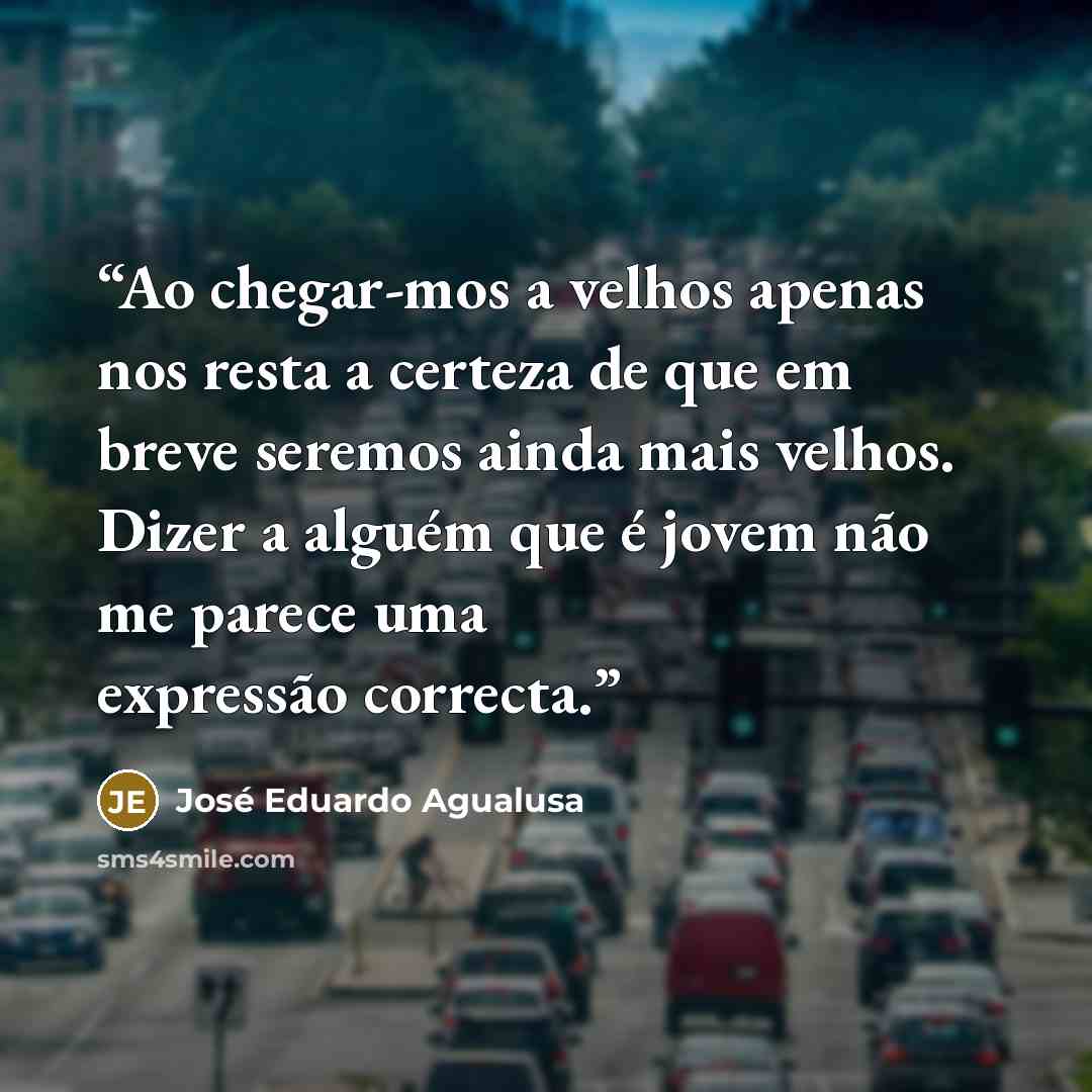 “Ao chegar-mos a velhos apenas nos resta a certeza de que em breve seremos ainda mais velhos. Dizer a alguém que é jovem não me parece uma expressão correcta.” quote by José Eduardo Agualusa