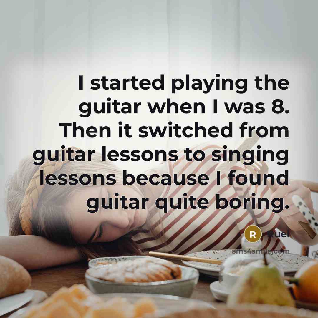 “I started playing the guitar when I was 8. Then it switched from guitar lessons to singing lessons because I found guitar quite boring.” quote by Ruel