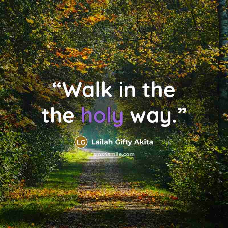 “Walk in the the holy way.” quote by Lailah Gifty Akita