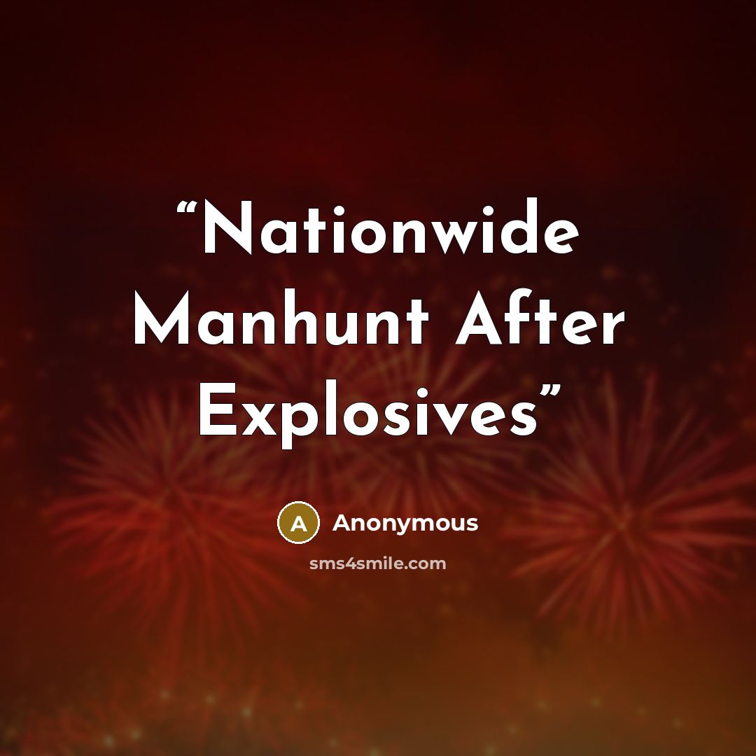 “Nationwide Manhunt After Explosives” quote by Anonymous
