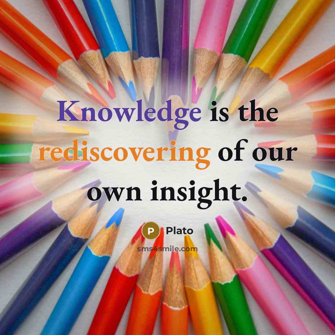 “Knowledge is the rediscovering of our own insight.” quote by Plato