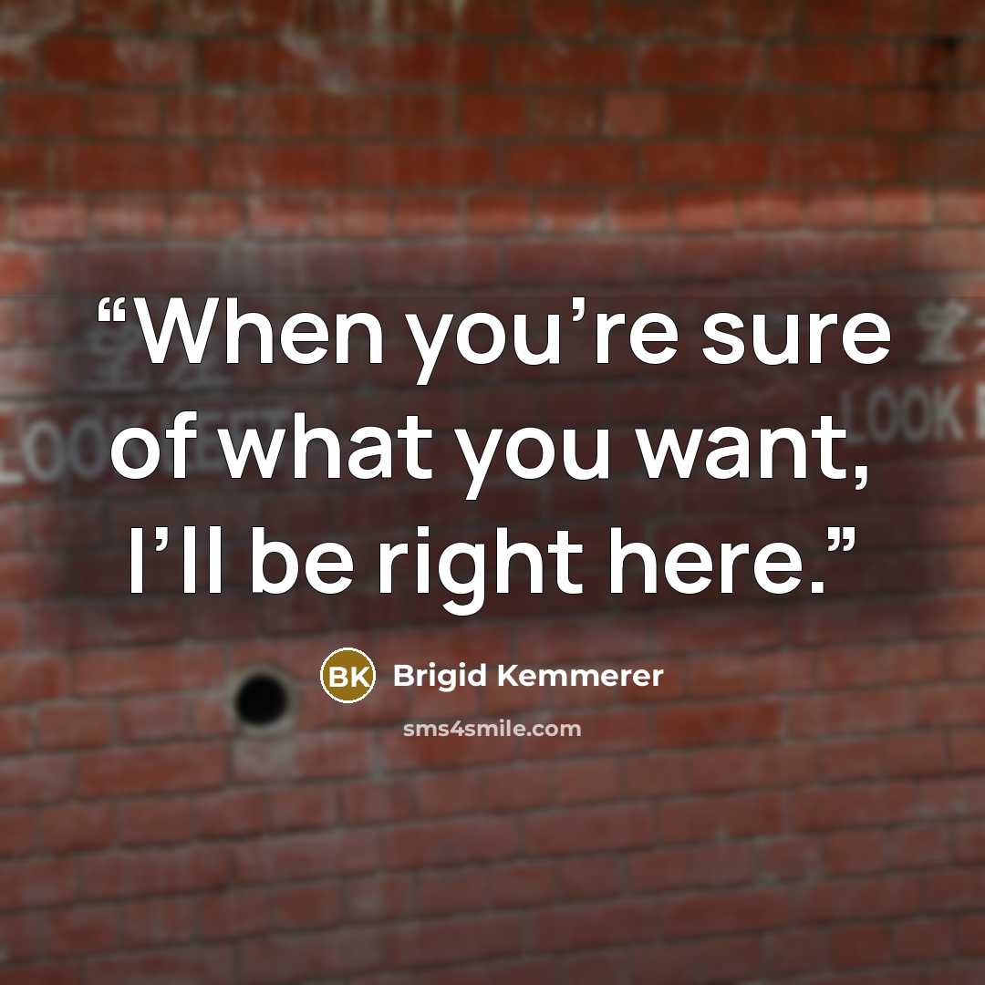 “When you’re sure of what you want, I’ll be right here.” quote by Brigid Kemmerer