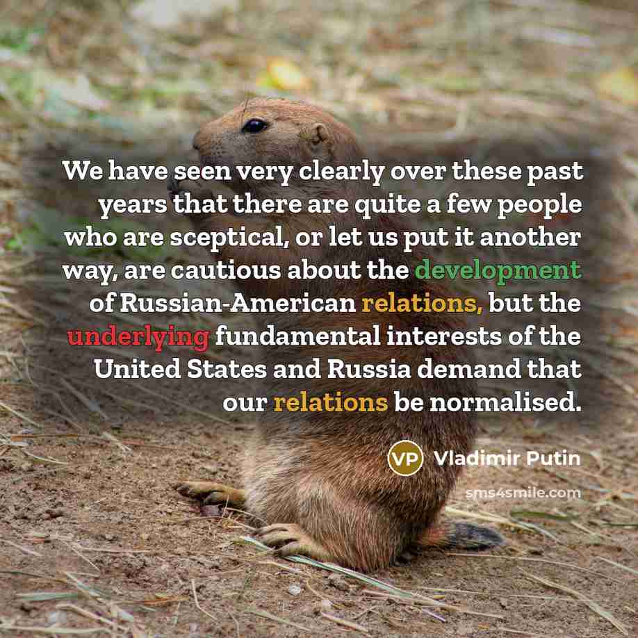 “We have seen very clearly over these past years that there are quite a few people who are sceptical, or let us put it another way, are cautious about the development of Russian-American relations, but the underlying fundamental interests of the United States and Russia demand that our relations be…” quote by Vladimir Putin