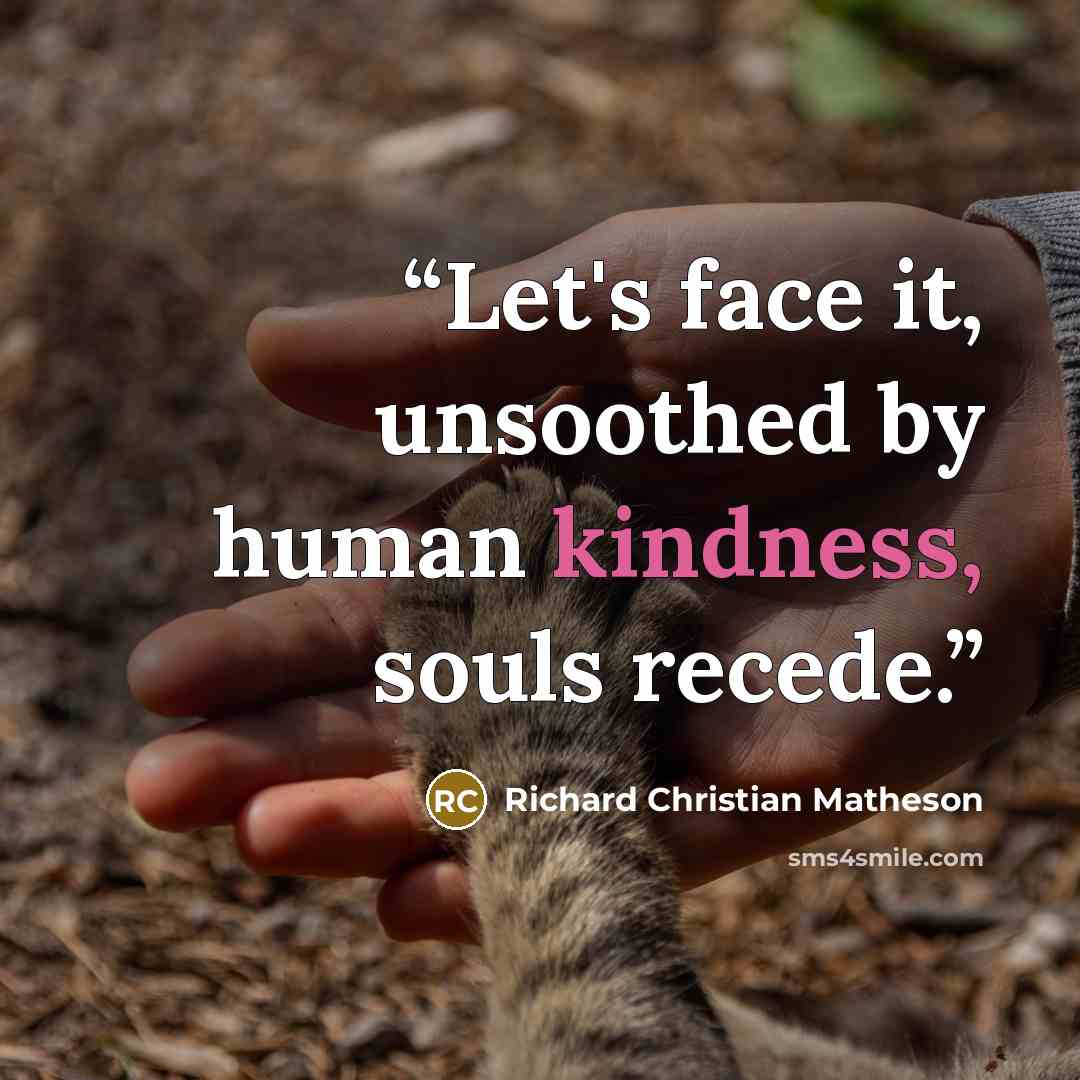 “Let's face it, unsoothed by human kindness, souls recede.” quote by Richard Christian Matheson