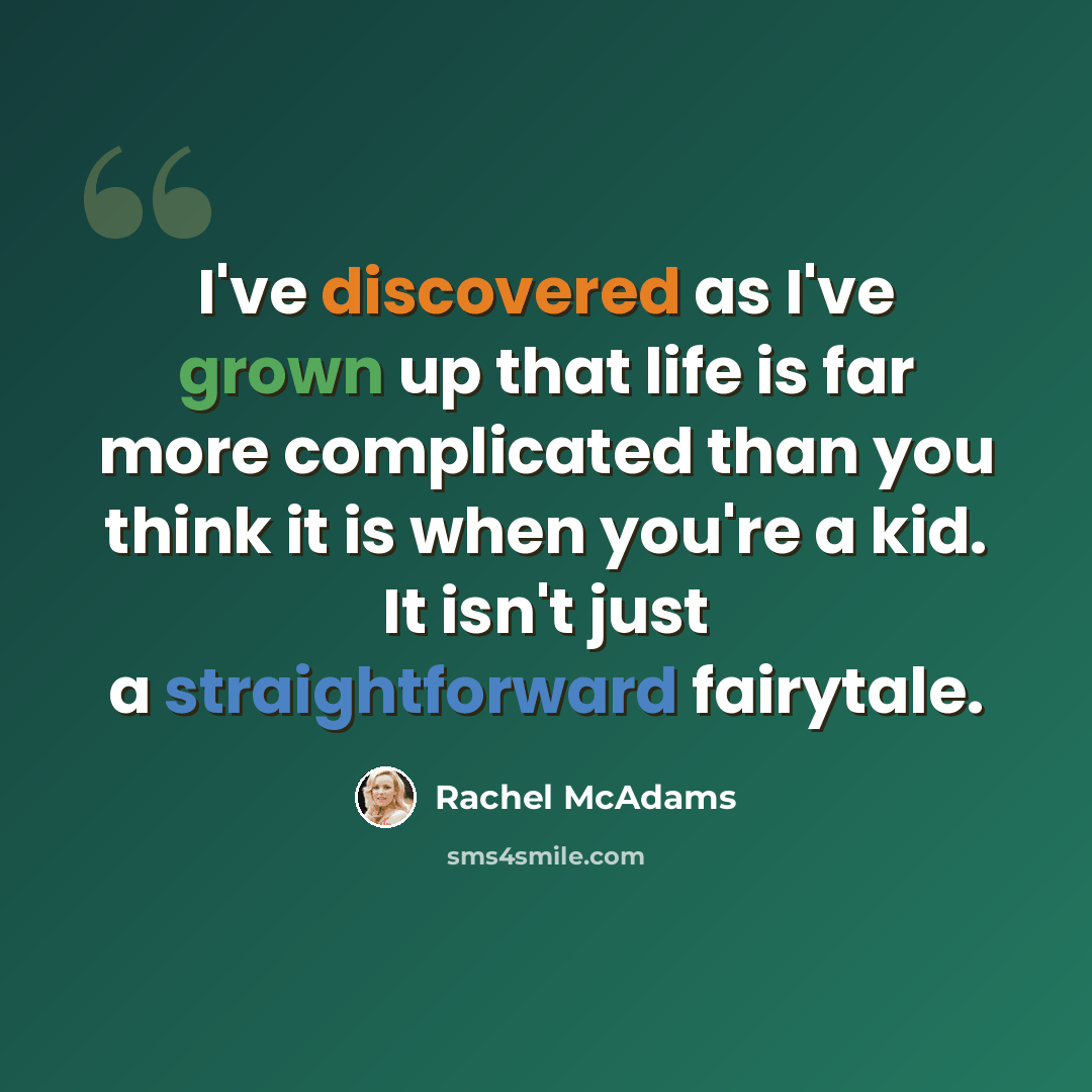 “I've discovered as I've grown up that life is far more complicated than you think it is when you're a kid. It isn't just a straightforward fairytale.” quote by Rachel McAdams