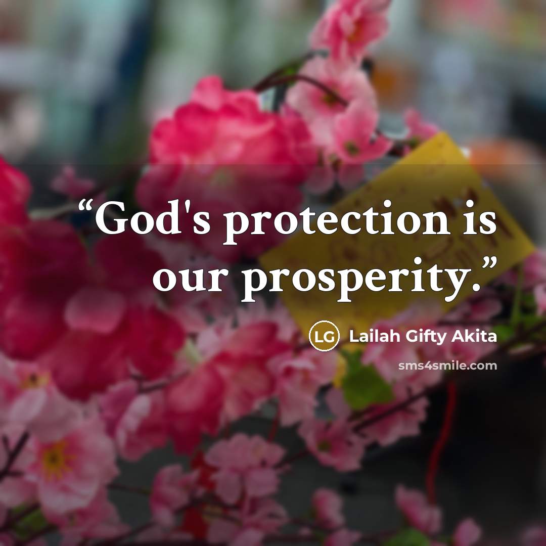 “God's protection is our prosperity.” quote by Lailah Gifty Akita