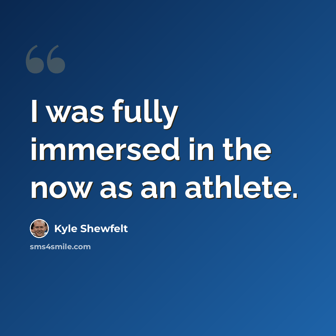 “I was fully immersed in the now as an athlete.” quote by Kyle Shewfelt