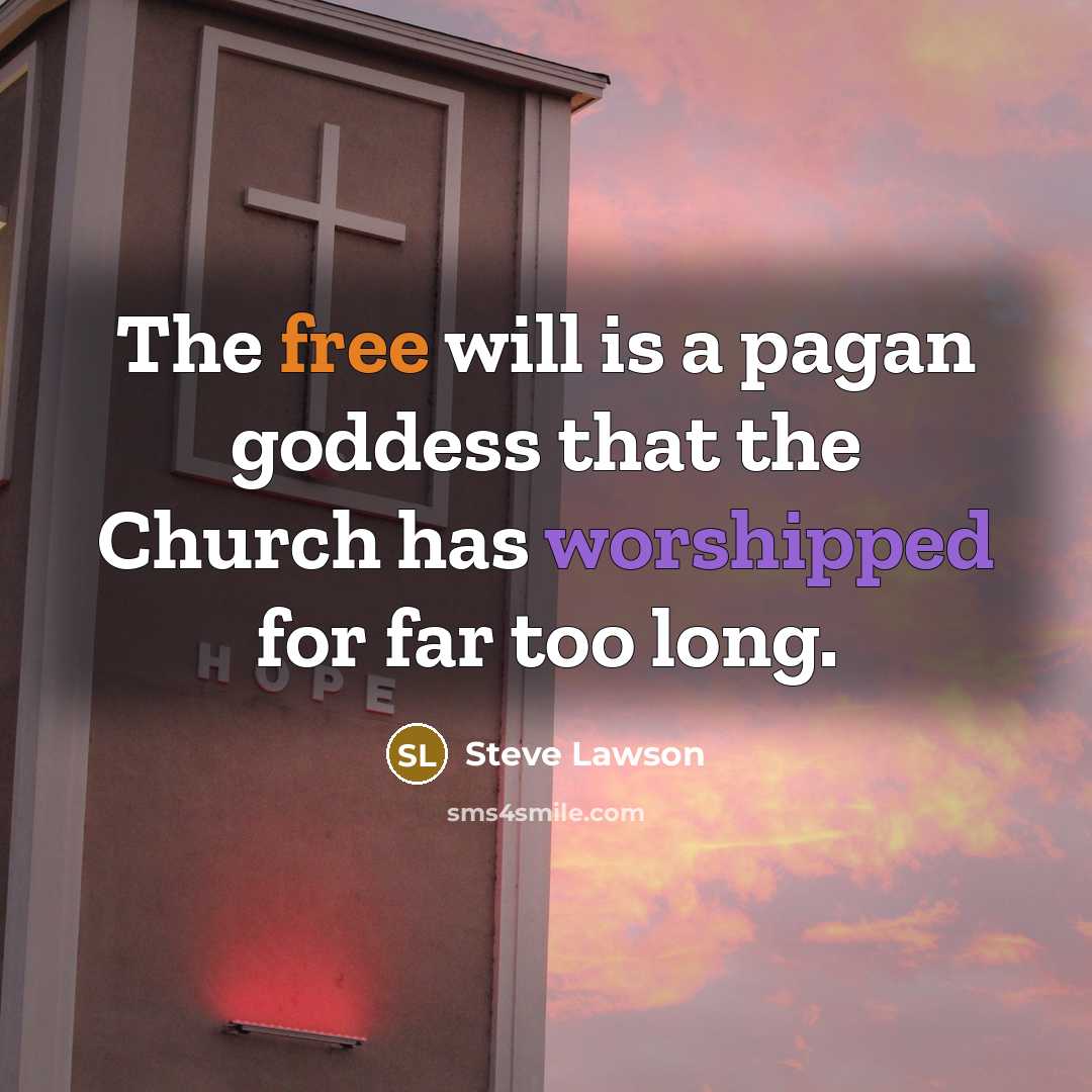 “The free will is a pagan goddess that the Church has worshipped for far too long.” quote by Steve Lawson