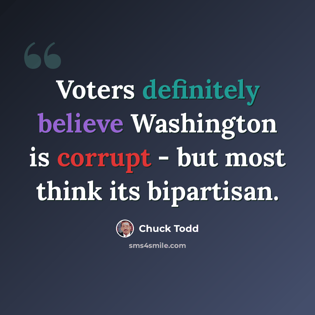 “Voters definitely believe Washington is corrupt - but most think its bipartisan.” quote by Chuck Todd