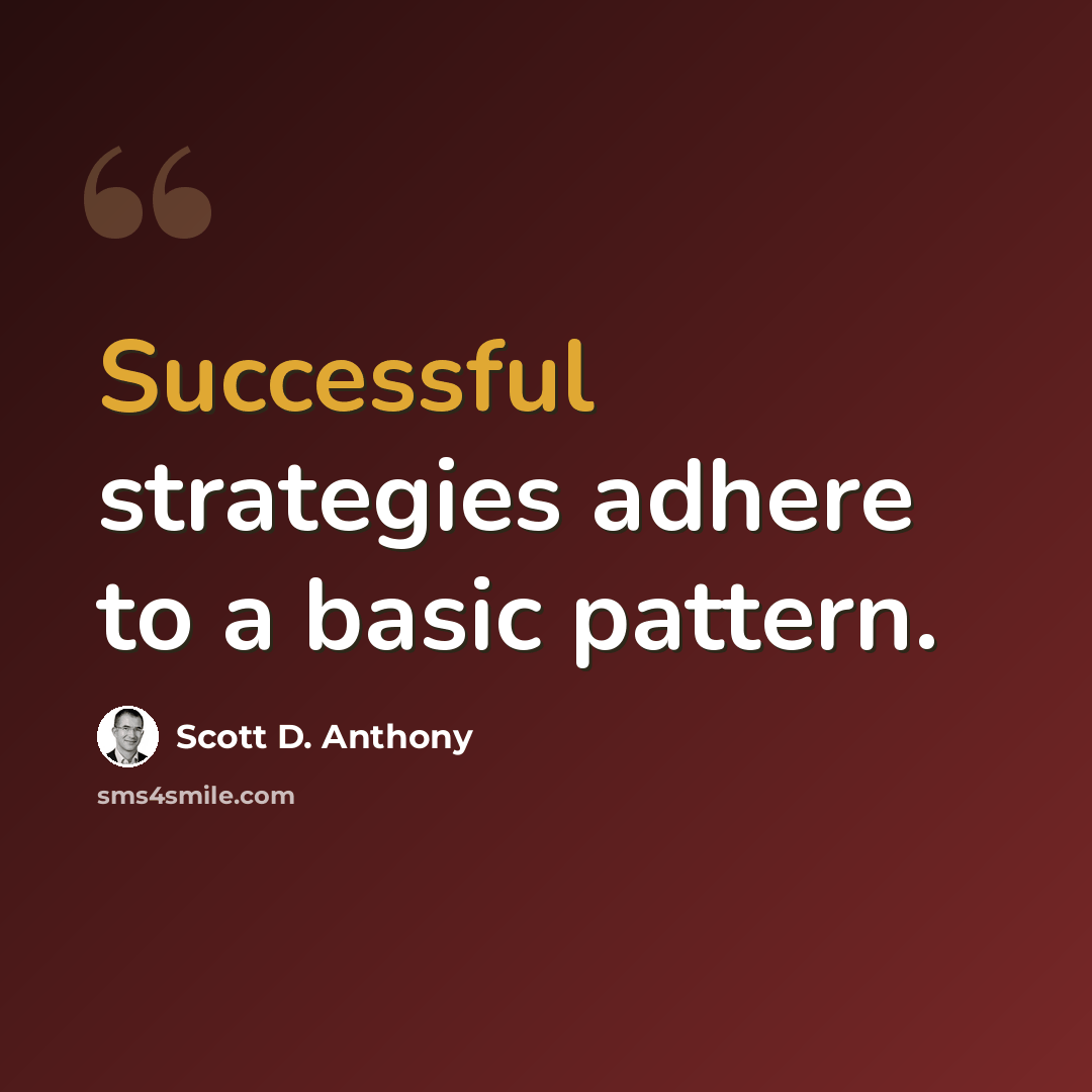 “Successful strategies adhere to a basic pattern.” quote by Scott D. Anthony