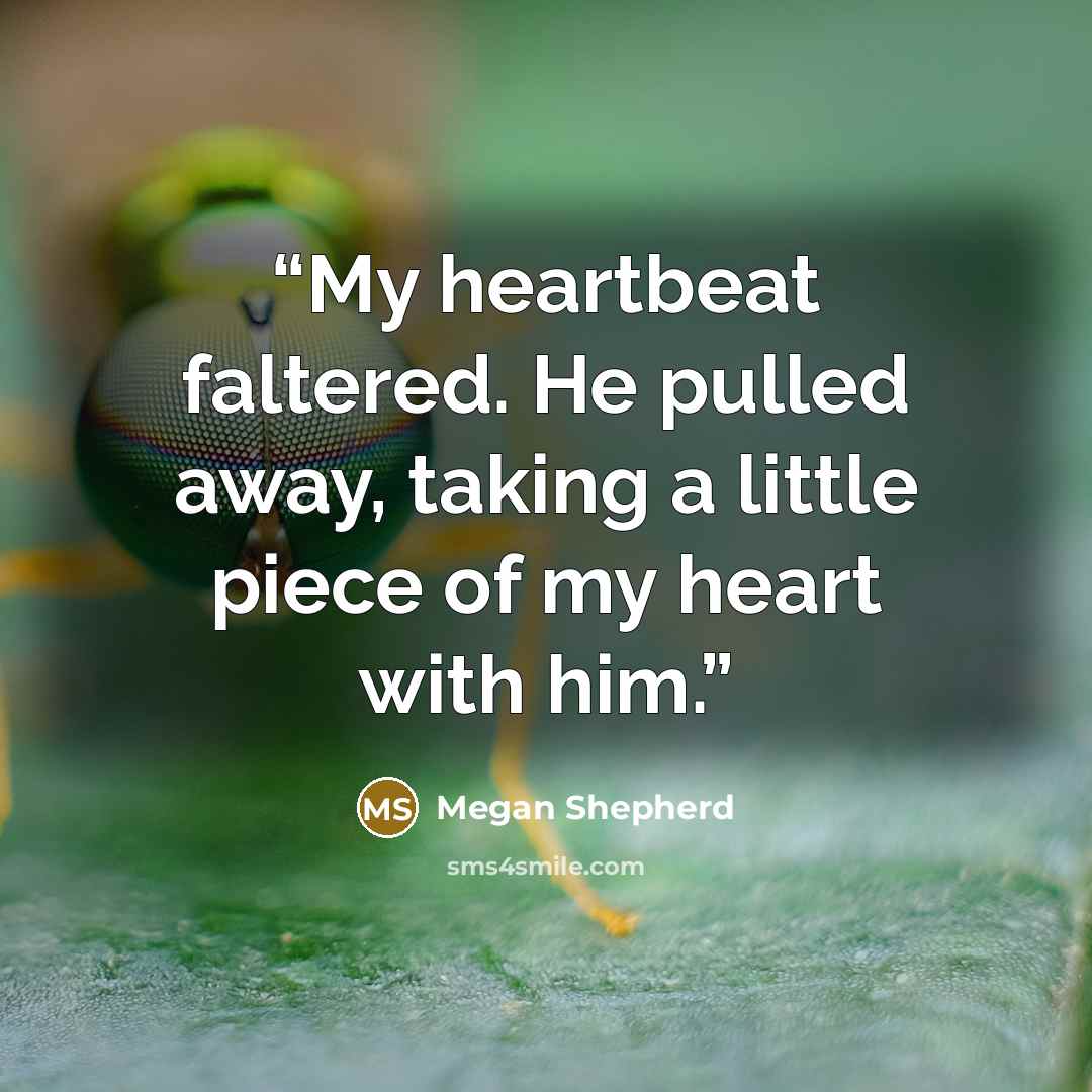 “My heartbeat faltered. He pulled away, taking a little piece of my heart with him.” quote by Megan Shepherd