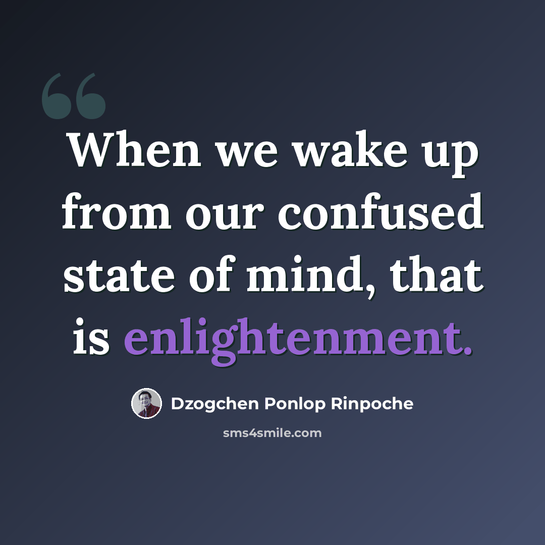 “When we wake up from our confused state of mind, that is enlightenment.” quote by Dzogchen Ponlop Rinpoche