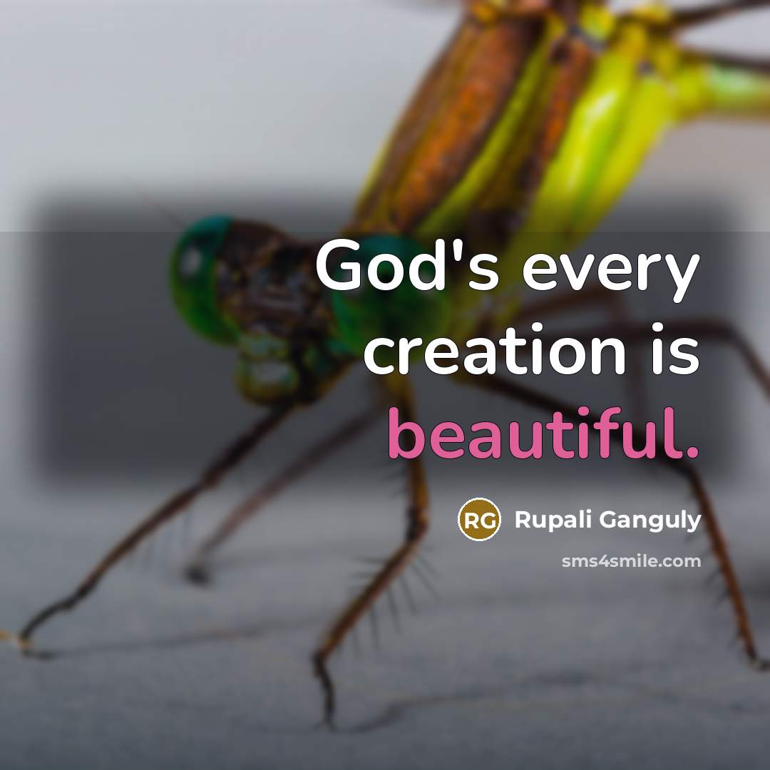“God's every creation is beautiful.” quote by Rupali Ganguly