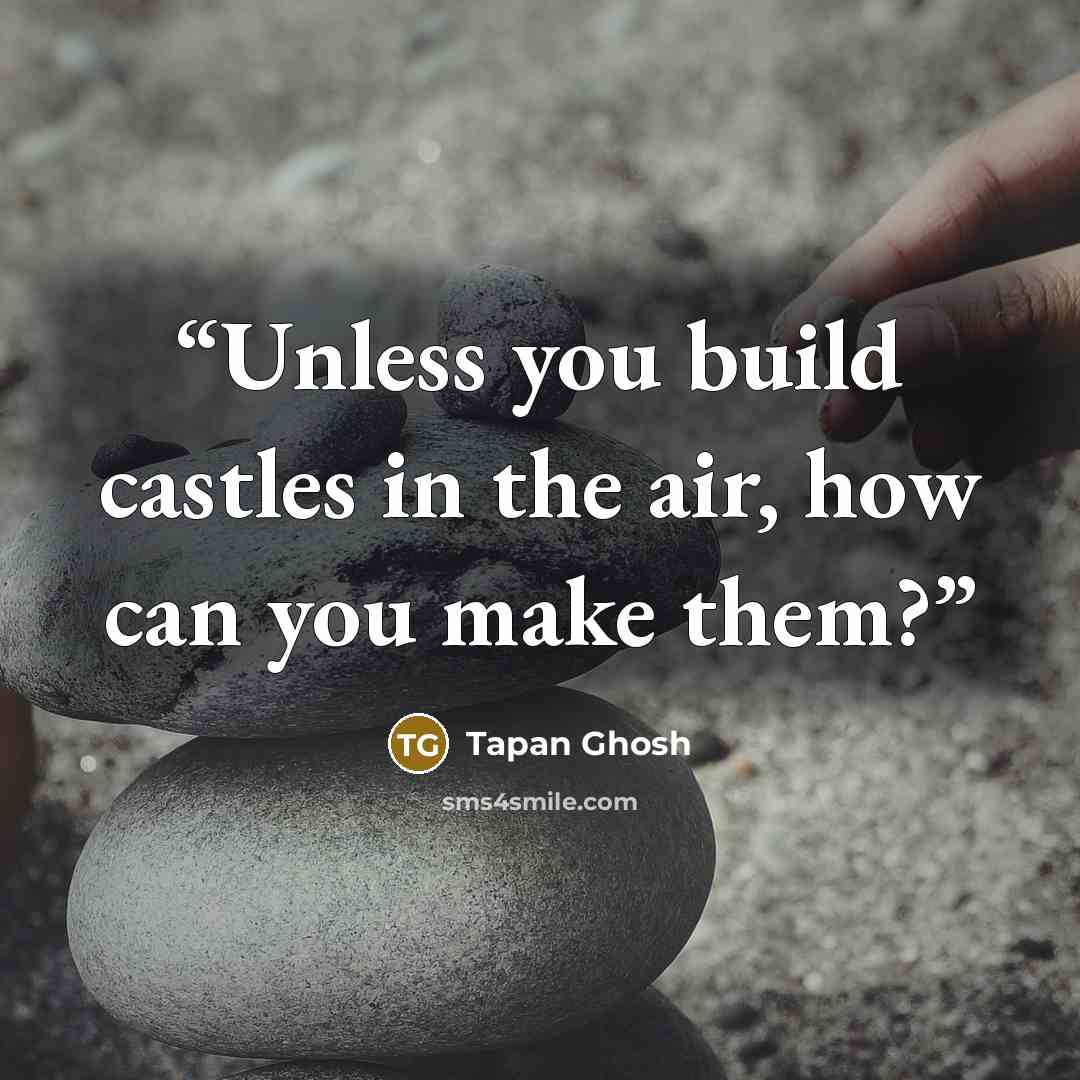 “Unless you build castles in the air, how can you make them?” quote by Tapan Ghosh