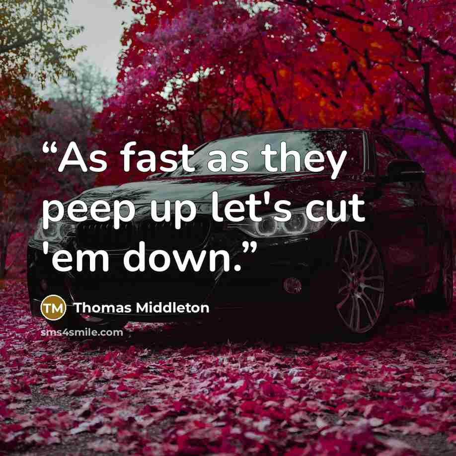 “As fast as they peep up let's cut 'em down.” quote by Thomas Middleton