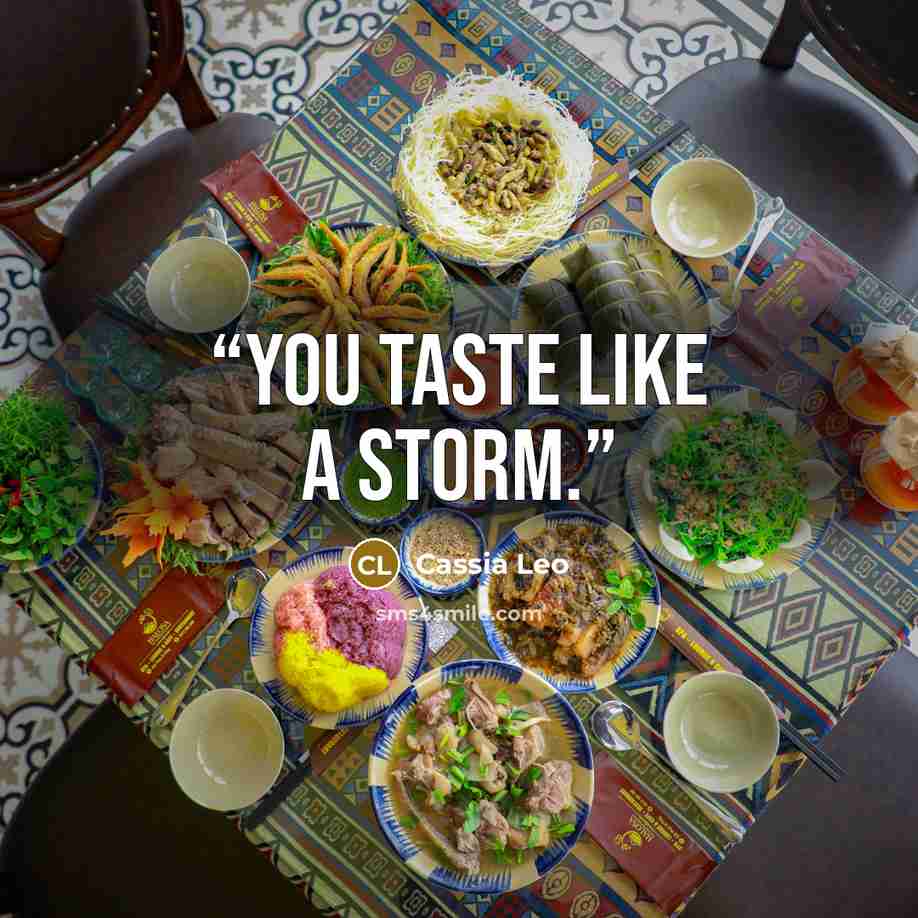 “You taste like a storm.” quote by Cassia Leo