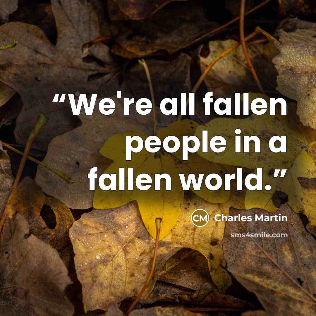 “We're all fallen people in a fallen world.” quote by Charles Martin
