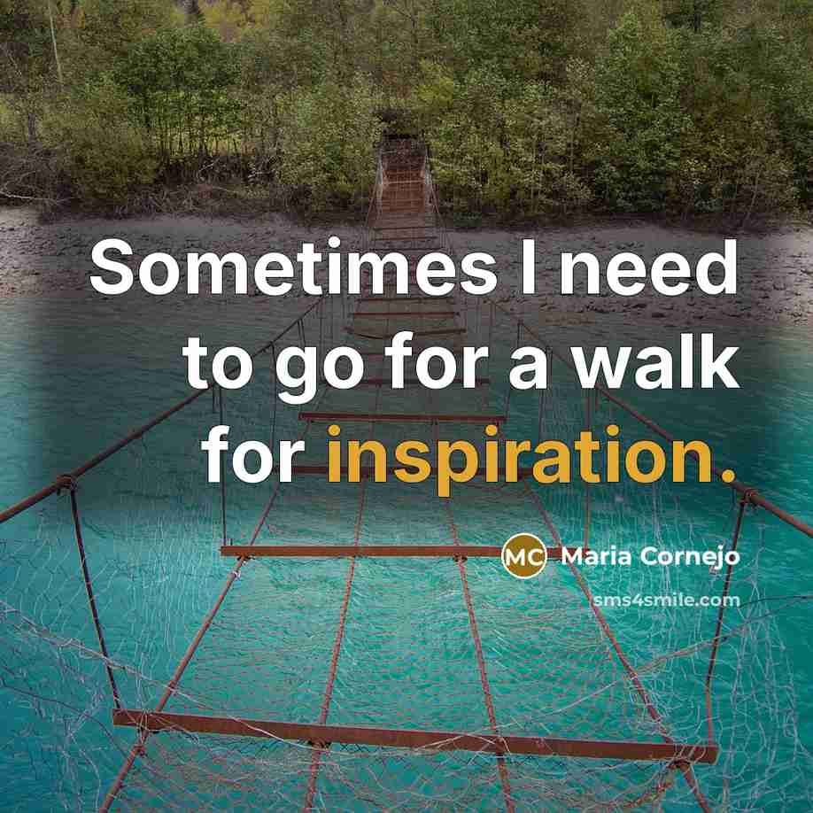“Sometimes I need to go for a walk for inspiration.” quote by Maria Cornejo