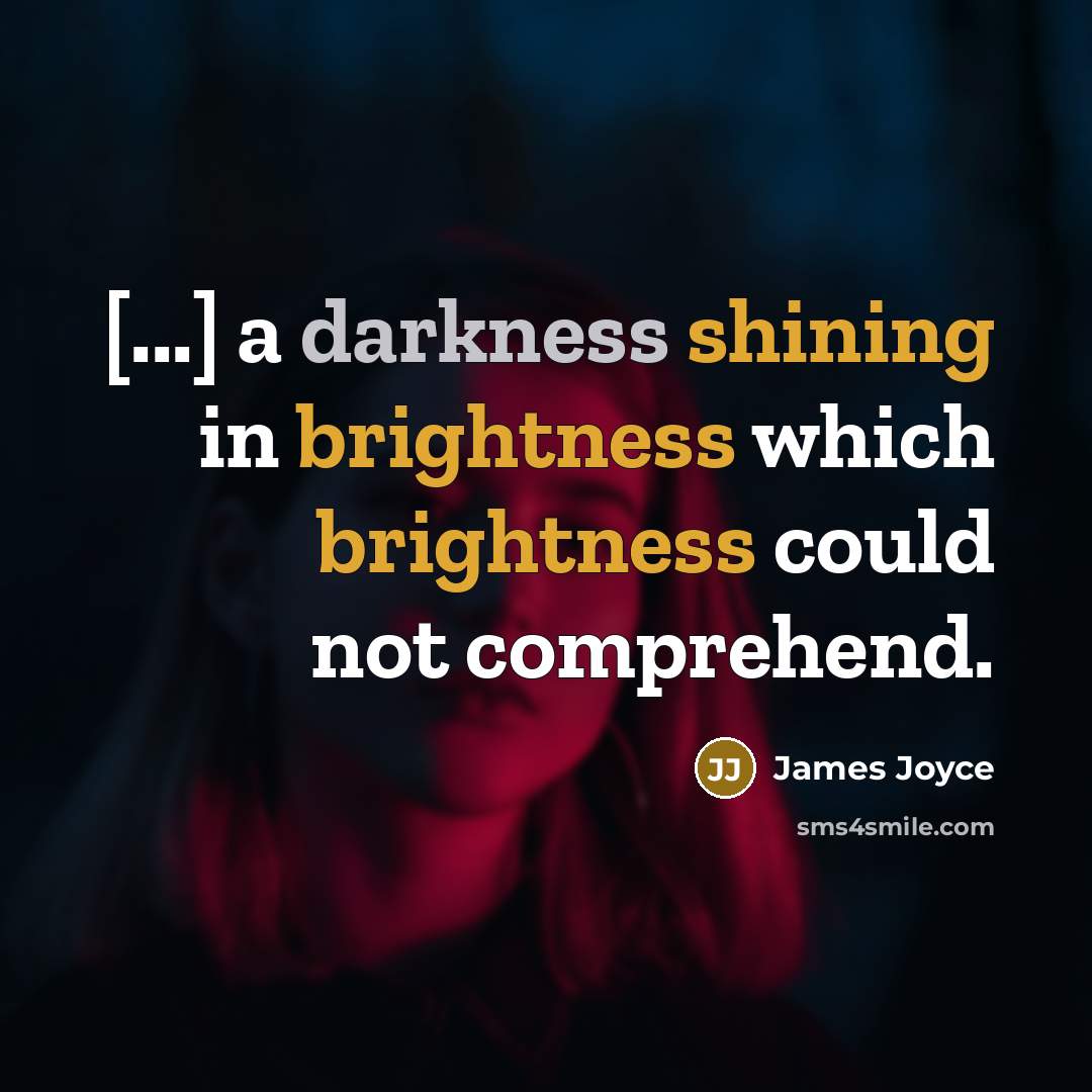 “[...] a darkness shining in brightness which brightness could not comprehend.” quote by James Joyce