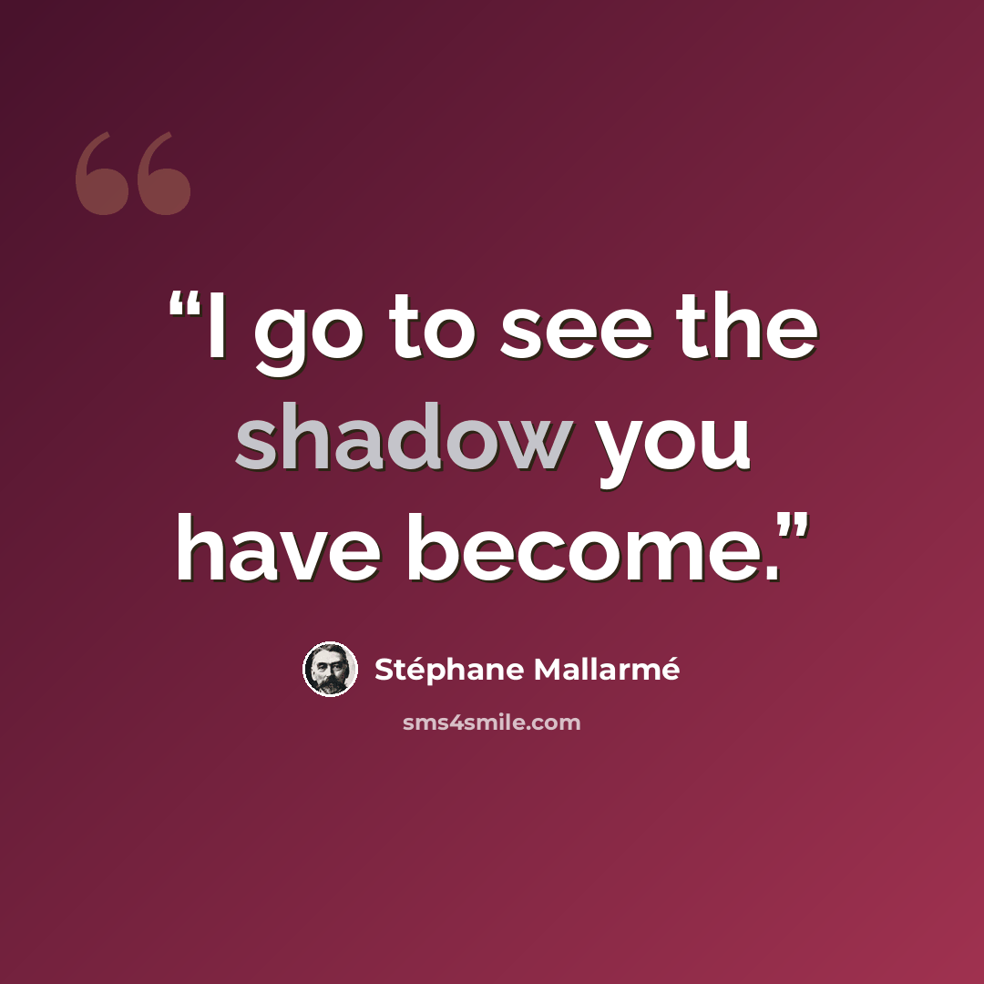 “I go to see the shadow you have become.” quote by Stéphane Mallarmé