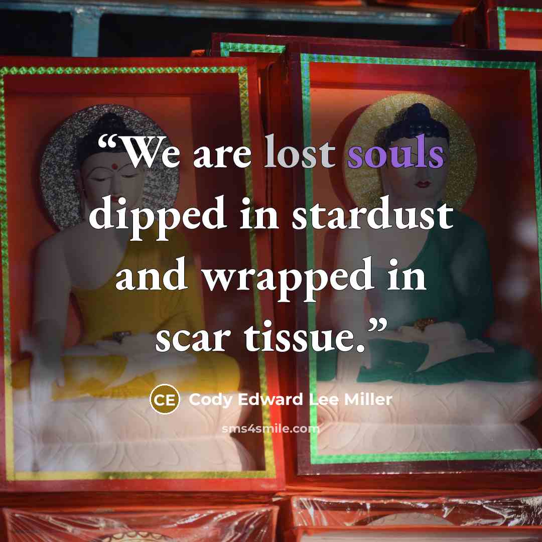“We are lost souls dipped in stardust and wrapped in scar tissue.” quote by Cody Edward Lee Miller