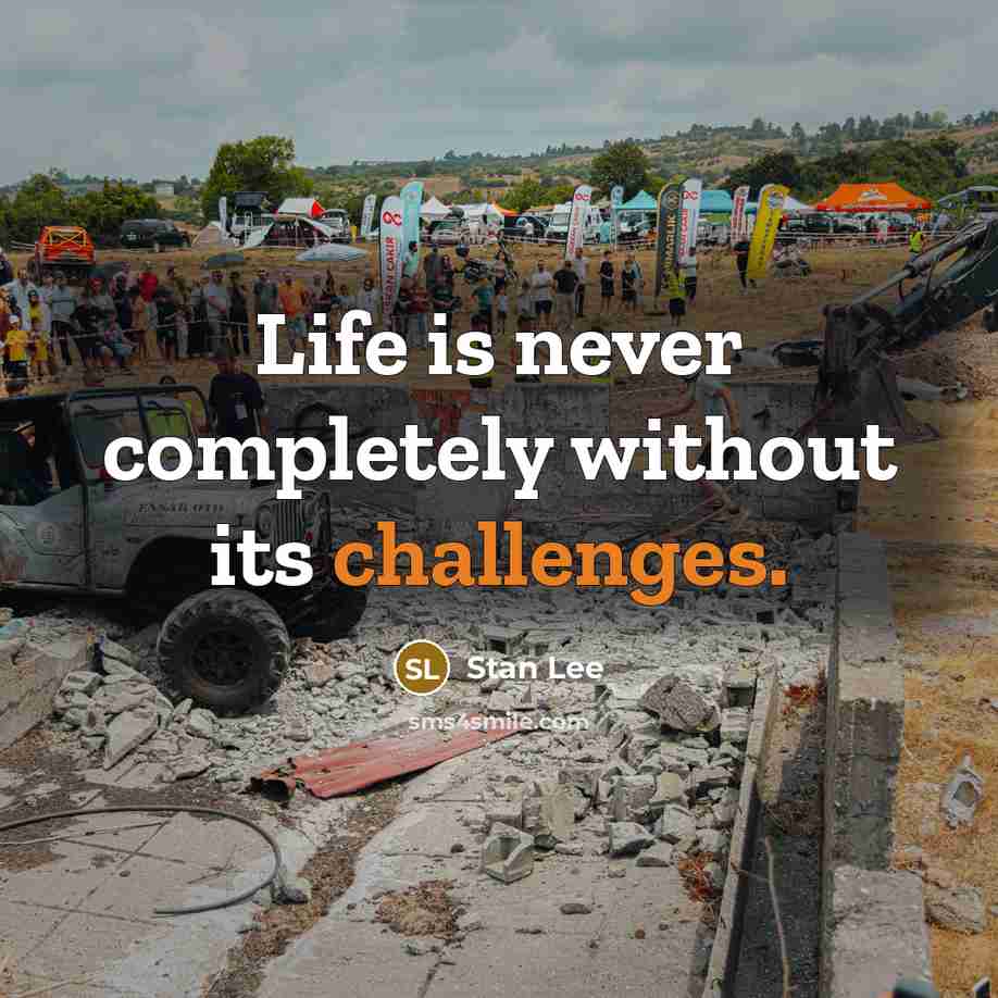 “Life is never completely without its challenges.” quote by Stan Lee
