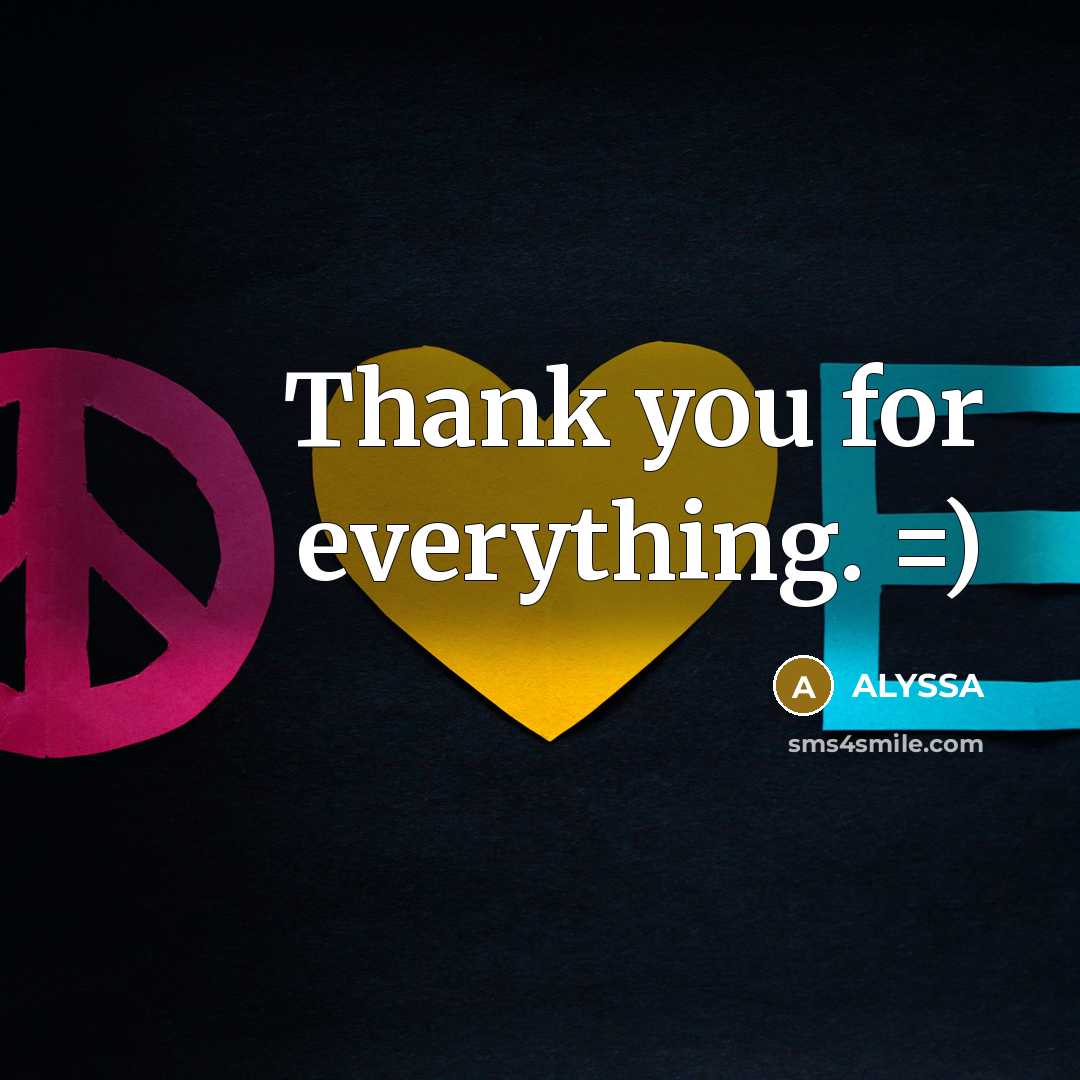 “Thank you for everything. =)” quote by ALYSSA